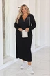 Спортивное платье поло с длинным рукавом большого размера трикотажное, женское платье в спортивном стиле с капюшоном черная 50-52 - изображение 1