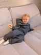 Детский теплый спортивный костюм трехнитка на флисе графит для мальчика девочки подростка утепленный 140/146 - изображение 5
