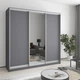 Шкаф-купе трехдверный MebelStar Комбо AL 2ДСП/Зеркало 210x45x210 см Антрацит (MBS-3201) - изображение 1