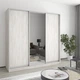 Шкаф-купе трехдверный MebelStar Комбо AL 2ДСП/Зеркало 210x60x210 см Аляска серый (MBS-3377) - изображение 1
