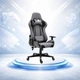 Эргономичное игровое кресло PlayMaker Supreme 94561 с регулировкой спинки и подушками, Серо-черное - изображение 1