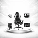 Игровое кресло PlayMaker Supreme 94558 с тканевой обивкой и подушками для головы и поясницы - изображение 1