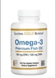 Омега 3 Omega - 3 California Gold Nutrition Premium Fish Oil Омега-3 рыбий жир премиального качества, 100 капсул из рыбьего желатина - изображение 1