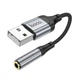 Перехідник Hoco LS36 Fresh external sound card USB to 3.5 забезпечується сучасним DAC чіпом, кабель 12см Black - зображення 3