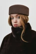Женская шляпа таблетка из шерсти MINIMAL коричневый - изображение 1
