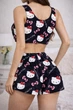 Женский пижамный набор Hello Kitty — топ и шорты из мягкого велюра, черного цвета, размер M - изображение 3