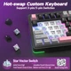 Игровая механическая клавиатура AULA S75 Pro Black-Pink, 75%, RGB, USB‑C/2.4 GHz/Bluetooth, Hot‑Swap, Gasket‑Mount - изображение 7