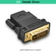 Кабель UGREEN 20124 DVI 24+1 Male to HDMI Female Adapter (Black) - зображення 3