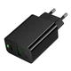 Мережевий зарядний пристрій Hoco CS95A Leader GaN PD30W+QC3.0 (USB-C+USB-A) Black - зображення 3