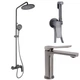 Набір 3 в 1 Qtap Slavonice QTSLA270GMB45924 Gunmetal Black PVD + Qtap Slavonice QTSLA111GMB45905 Gunmetal Black PVD + QTSLA262GMB45916 SET-Q6282 - зображення 1