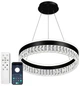 Люстра светодиодная подвесная LUMINARIA CARINA 90W R BLACK/CLEAR 500/1200 APP 220V IP20, LED светильник с пультом ДУ для кухни, спальни, гостиной - изображение 1