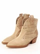 Женские замшевые казаки с перфорацией It-girl A1218-27-P361 35р-22,5см Бежевый (2000000527512) - изображение 1