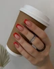 Накладные ногти Nail красный френч, форма квадрат, средние, 24 шт - изображение 1
