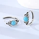 Серьги кольца серебро проба 925 с бирюзой Original хупы 1239 - изображение 3