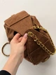 Сумка жіноча 25 Small Handbag Prem карамельний замша торба - зображення 5