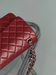 Сумка женская клатч через плечо Classic Double Flap Bag PREMIUM красный серебро - изображение 2