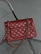 Сумка женская клатч через плечо Classic Double Flap Bag PREMIUM красный серебро - изображение 5