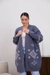 Жіночий в'язаний кардиган з орнаментом синього кольору 36919 One Size - зображення 2