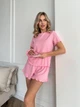 Жіночий домашній костюм з рюшами (футболка+шорти) Uaclothes 46-48 Рожевий (like36902-173291350) - изображение 3