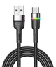 Кабель ESSAGER Colorful LED USB 2.0 to USB-C 3A Fast Charging 1m Black (EXCT-XCD01) - зображення 1