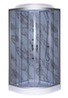 Гідробокс TKF TKF90/1 Мармур BG 90×90×215 см, кутовий, сатиновий профіль, тоноване скло, низький піддон - изображение 2