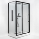 Душовий бокс INSANA Kira 120×80×210 см, прямокутний, чорний профіль, прозоре скло 5 мм, низький піддон 12 см - изображение 1