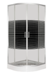Душова кабіна INSANA Geja Black Line (RC) 90×90×205 см, кутова, з низьким піддоном, скло з малюнком 4 мм, хромований профіль - изображение 1