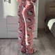 Плюшевые пижамные брюки Hello Kitty в нежно розовом цвете — Теплые женские домашние брюки из флиса, розовые брюки для сна и отдыха в стиле Y2K S - изображение 3