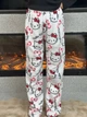 Плюшевые пижамные брюки Hello Kitty в белом цвете — Теплые женские домашние брюки из флиса, белые брюки для сна и отдыха в стиле Y2K S - изображение 1
