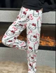 Плюшевые пижамные брюки Hello Kitty в белом цвете — Теплые женские домашние брюки из флиса, белые брюки для сна и отдыха в стиле Y2K M - изображение 2