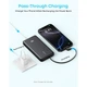 Батарея универсальная Anker 10000mAh, 22.5W, Built-In USB-C Cable, black (A110DH11) - изображение 4