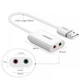 Звуковая карта Ugreen US205 ALC4042 USB TRRS 3.5мм кабель 15см (30143) - изображение 4