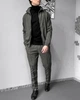 Чоловічий повсякденний комплект у класичному стилі (куртка + брюки) M Темно-сірий (RM0237) - изображение 1