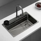 Мийка Zerix ZH7548-SET-03 Nano-Black з вбудованим змішувачем із неірж. сталі (ZM5577) - зображення 3