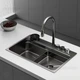 Мийка Zerix ZH7548-SET-03 Nano-Black з вбудованим змішувачем із неірж. сталі (ZM5577) - зображення 4