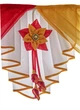 Ламбрекен ArtTextil 300×85 см жёлто-красный с декоративными цветами и бисером - изображение 2