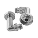 Комплект кранів для рушникосушки кутовий Koer KR.SET.550 - M1/2''xM1/2'' запірний, хромований (KR5840) - изображение 5