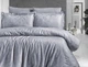 Комплект постельного белья First Choice Jacquard Satin Lamone Gri, Евро 50x70 см + 70x70 см, Серый - изображение 2
