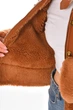 Дубленка женская однотонная коричневого цвета Fashion размер 46 (210414) - изображение 4