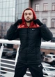 Куртка зимняя мужская Frost теплая на флисе с отстегивающимся капюшоном влагозащитная с карманами чёрно-красная/M - изображение 1