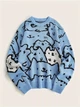 Блакитний светр із милим принтом котиків у стилі Ripndip S - зображення 1