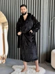 Халат мужской с капюшоном Black Diamond, черный 2XL/3XL VELP10/0 - изображение 1