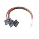 Переходник адаптер IDE Molex 4Pin Male to SATAx3 Female Splitter Cable 1 to 3 Extend PC Computer Hard Disk Power - изображение 2