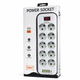 Мережевий подовжувач Power Socket D10 на 10 розеток + 4 USB та Type-C PD вимикач кабель 5 м 2500 Вт LED-індикатор - зображення 2