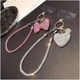 Брелок Swarovski Heart Black аксессуар для телефона стильное украшение с кристаллами для девушек и женщин - изображение 12