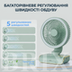 Вентилятор Зелений 3400 mAh 5W з пультом ДК LED-підсвіткою та автоповоротом - зображення 7