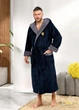 Мужской махровый халат с капюшоном S006 2XL-3XL(54-58) Темно-синий - изображение 3