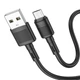 Кабель HOCO X83 USB to Micro 2. 4A, 1m, PVC, PVC connectors, чорний - изображение 3
