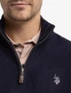 Мужской свитер U.S.POLO ASSN с застежкой-молнией 1/4 Flatback S темно-серый - изображение 2