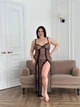 Напівпрозора сукня-білизна PLUS SIZE, Леопардовий, 4XL - зображення 5